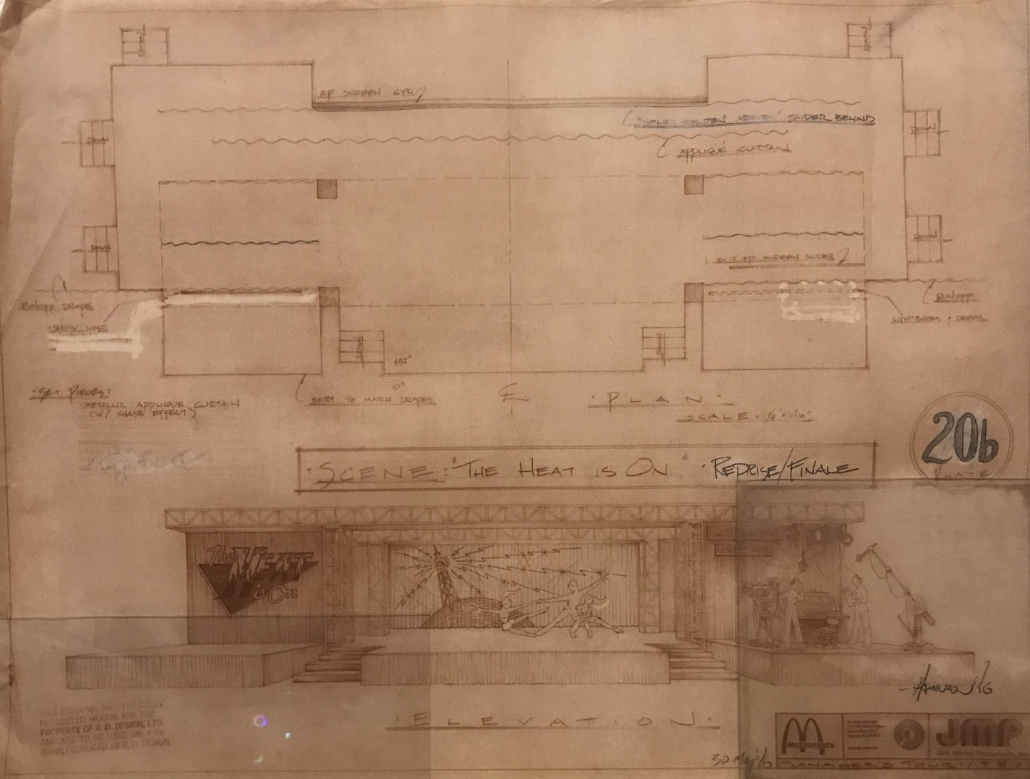 Vintage Set Design Blueprint – "The Heat is On" Finale (Plate 20b, 1976)