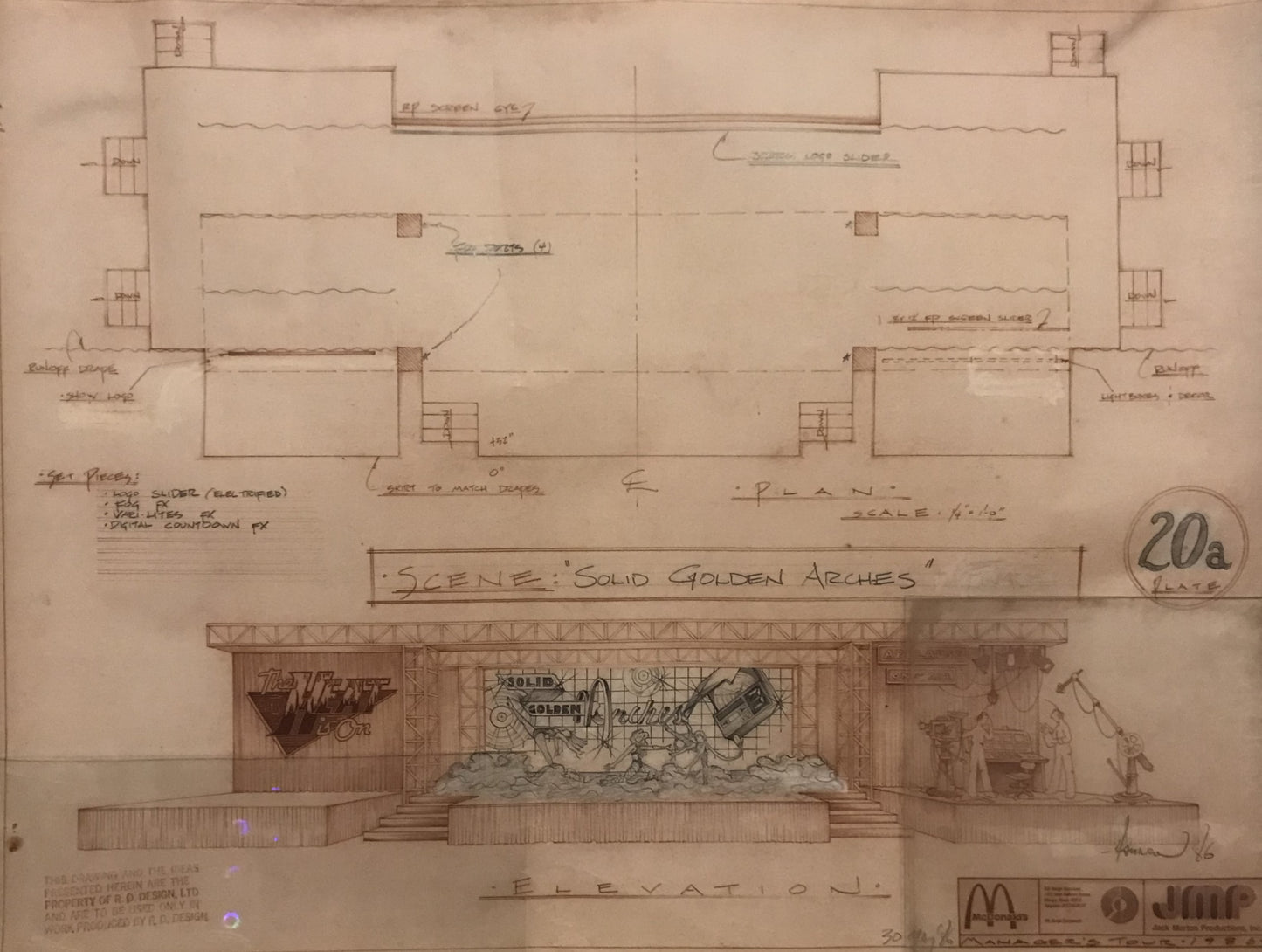 Vintage McDonald's "Solid Golden Arches" Scene Blueprint (1986)