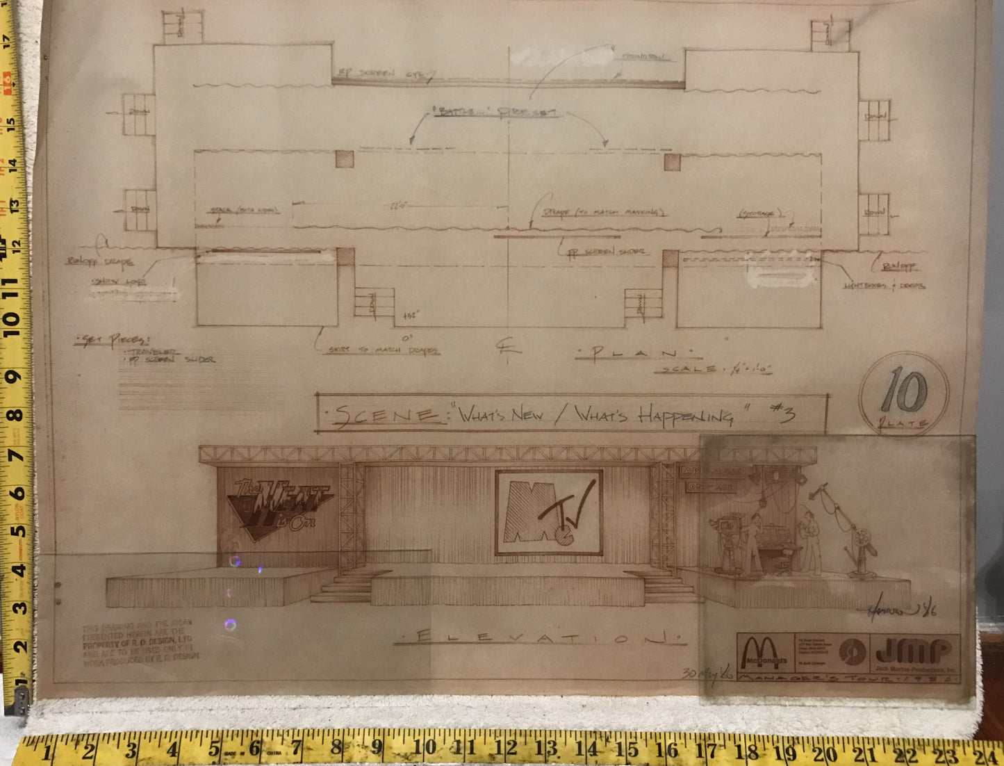 Vintage McDonald's "What's New / What's Happening" Scene Blueprint (1986)