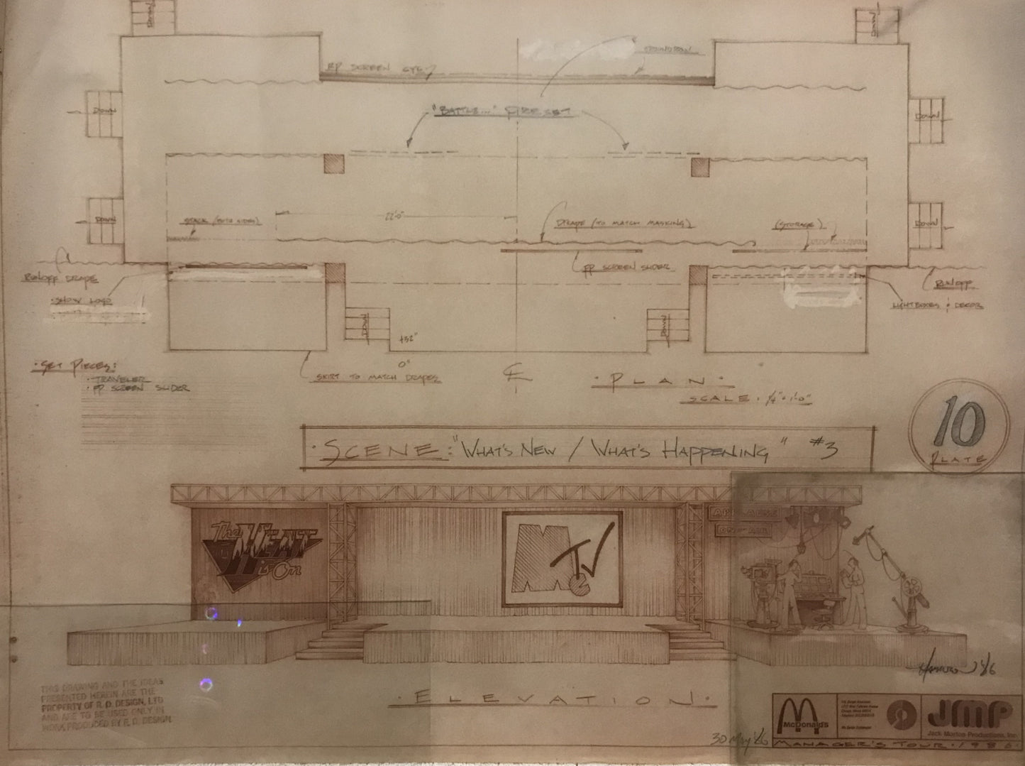 Vintage McDonald's "What's New / What's Happening" Scene Blueprint (1986)