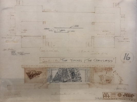 Vintage McDonald's "The Young &amp; The Crewless" Scene Architectural Blueprint