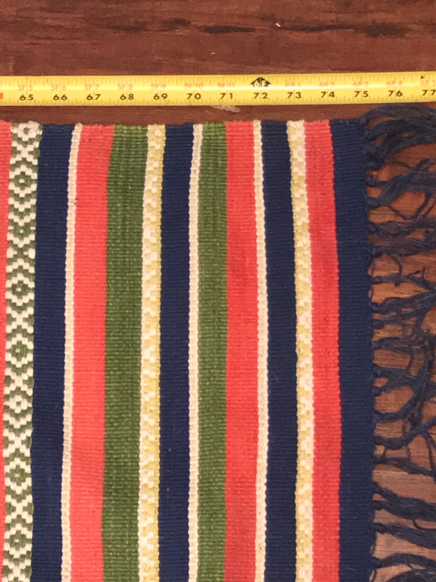 Vintage Handwoven Striped Rug – Multicolor (68 x 132 inches)