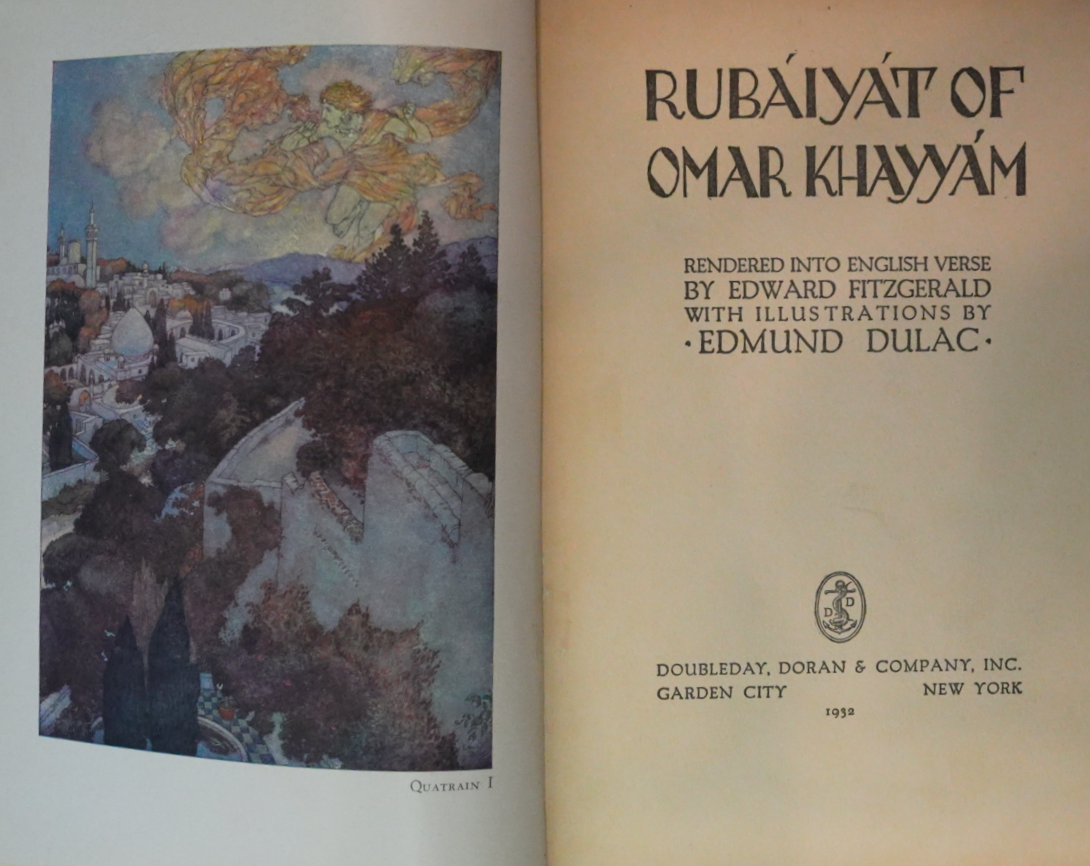 Rubáiyát of Omar Khayyám, rendered into English verse by Edward Fitzgerald and illustrated by Edmund Dulac