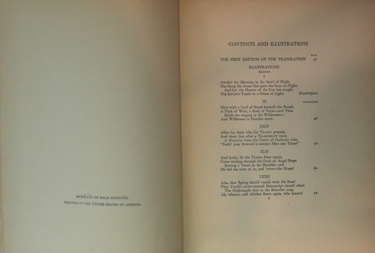 Rubáiyát of Omar Khayyám, rendered into English verse by Edward Fitzgerald and illustrated by Edmund Dulac