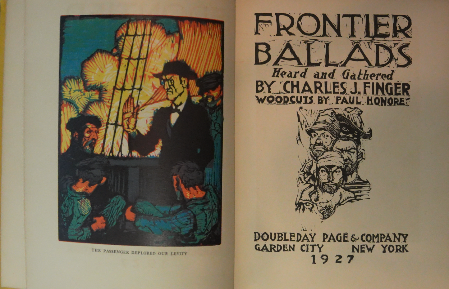 Frontier Ballads by Charles J. Finger, Woodcuts by Paul Honore (1927 Edition)