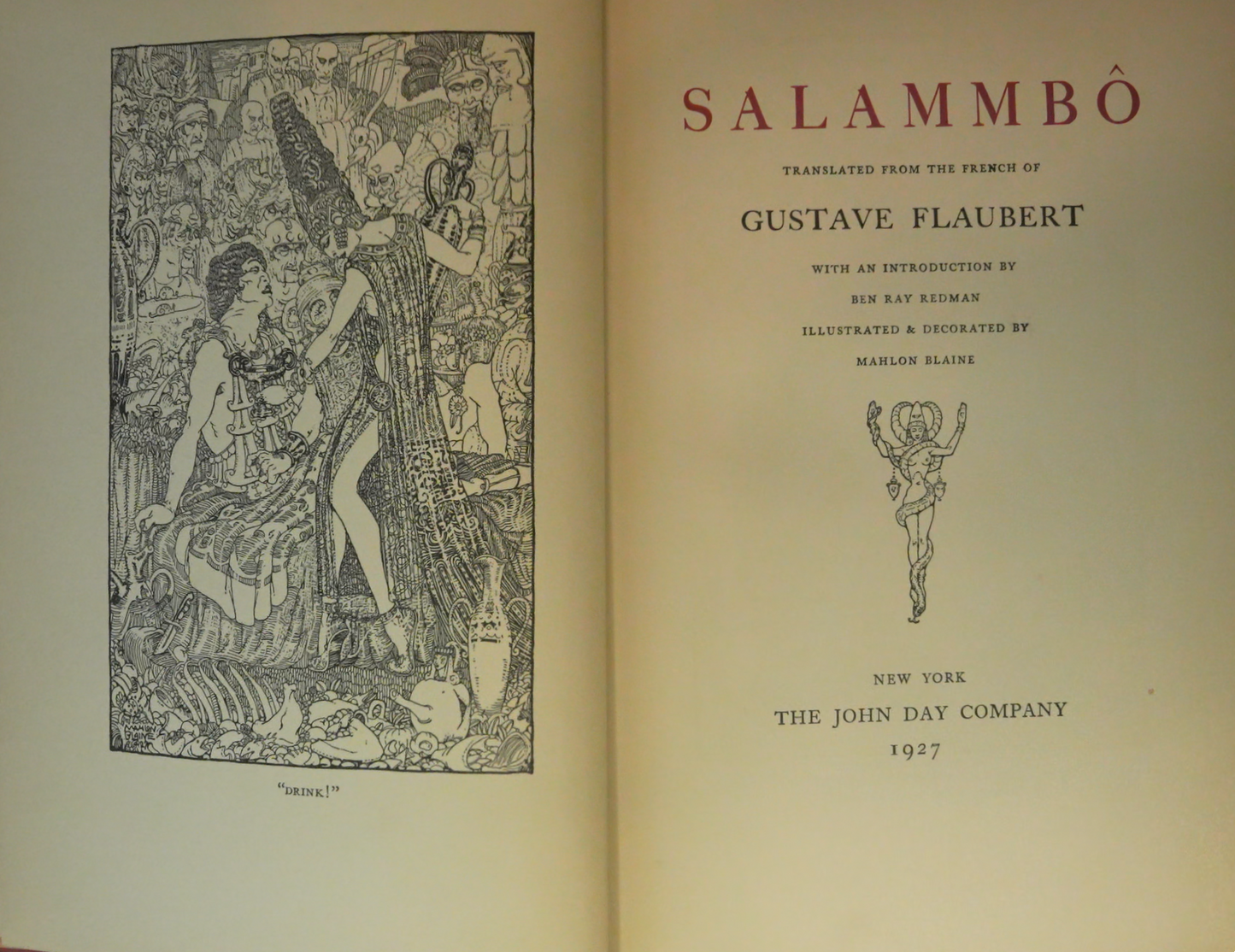 Salammbô by Gustave Flaubert, Illustrated by Mahlon Blaine (1927 Edition)