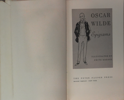 Oscar Wilde Epigrams, illustrated by Fritz Kretl and part of the Peter Lauper