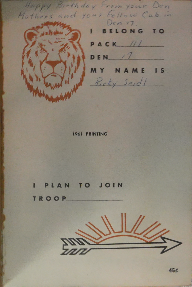 Lion, Webelos, Cub Scout 1959