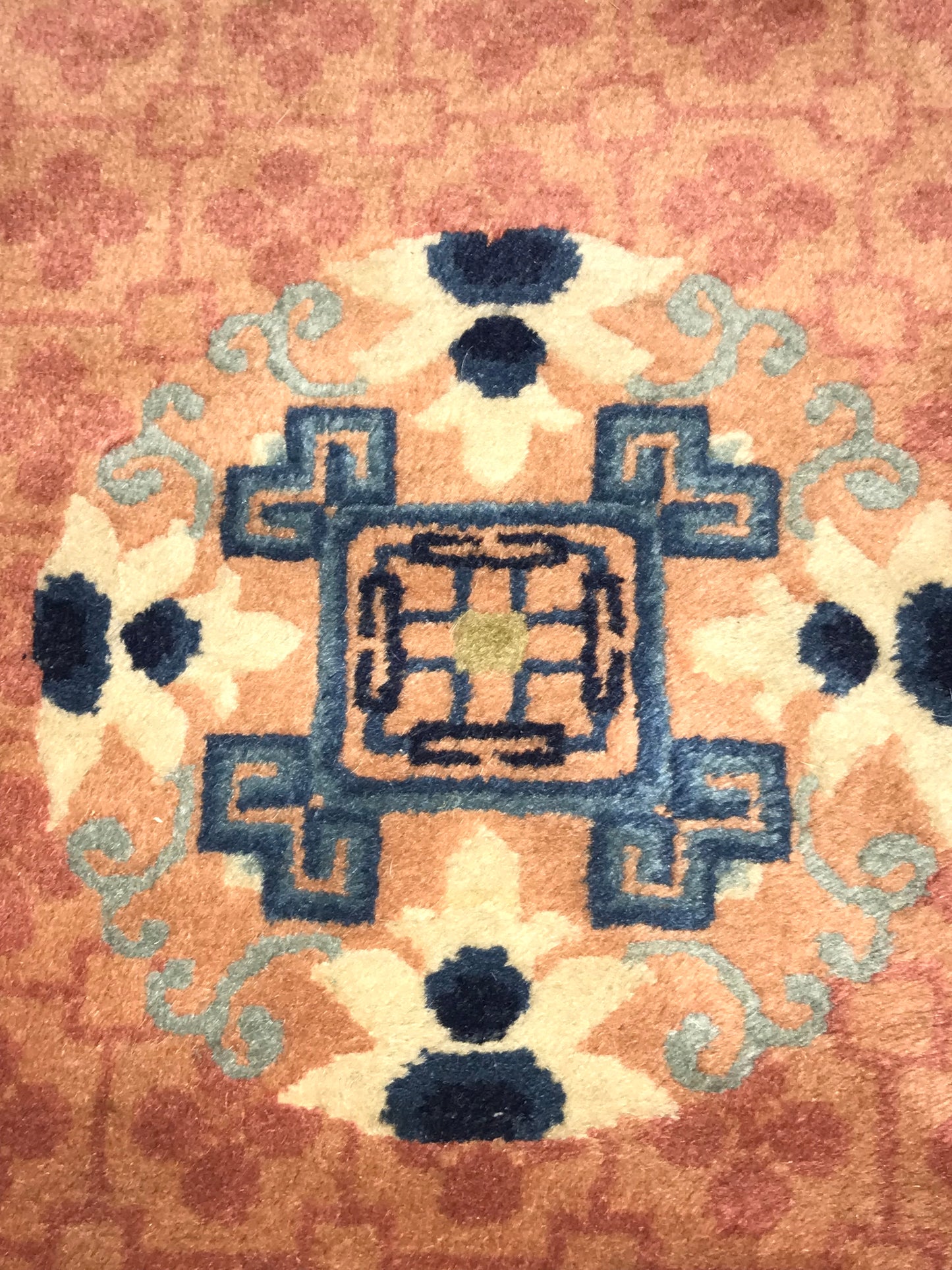 Art Deco Chinese Hand-Made Wool Rug (54x 32 inches)