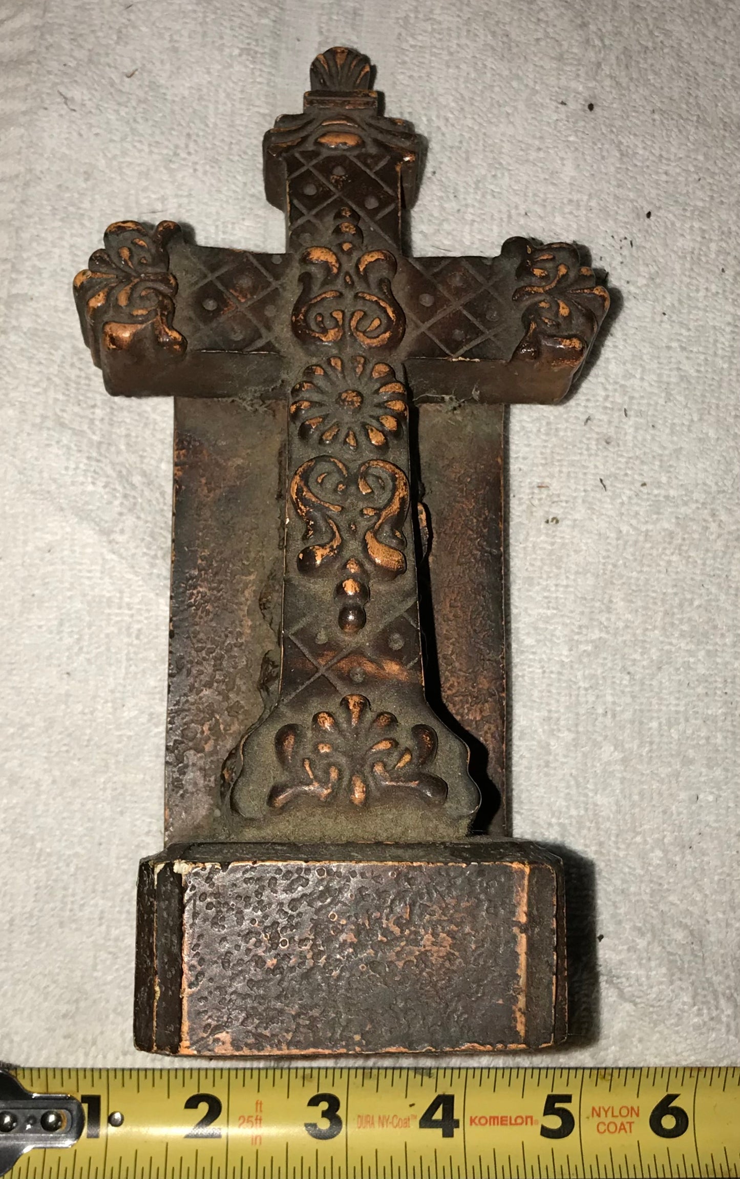 Antique Ornate Cast Iron Cross Wall Décor