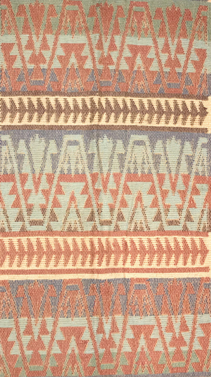 Handwoven Southwestern Tribal Pattern Rug – Earth Tone Geometric Design (22 x 34 inches)